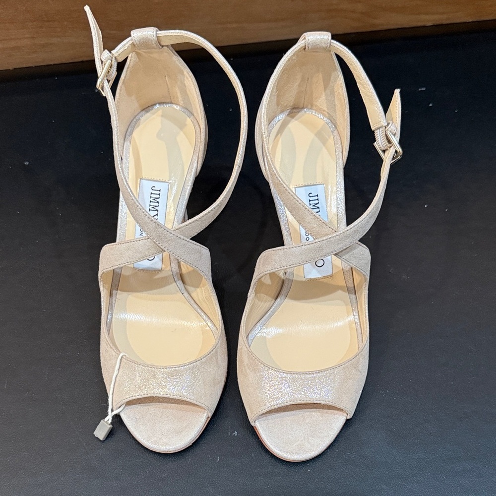 Jimmy Choo Sparkling Beige Heels